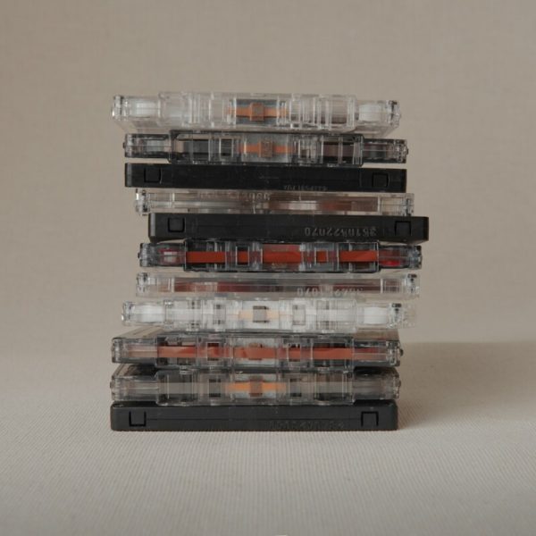 black and white cassette tapes